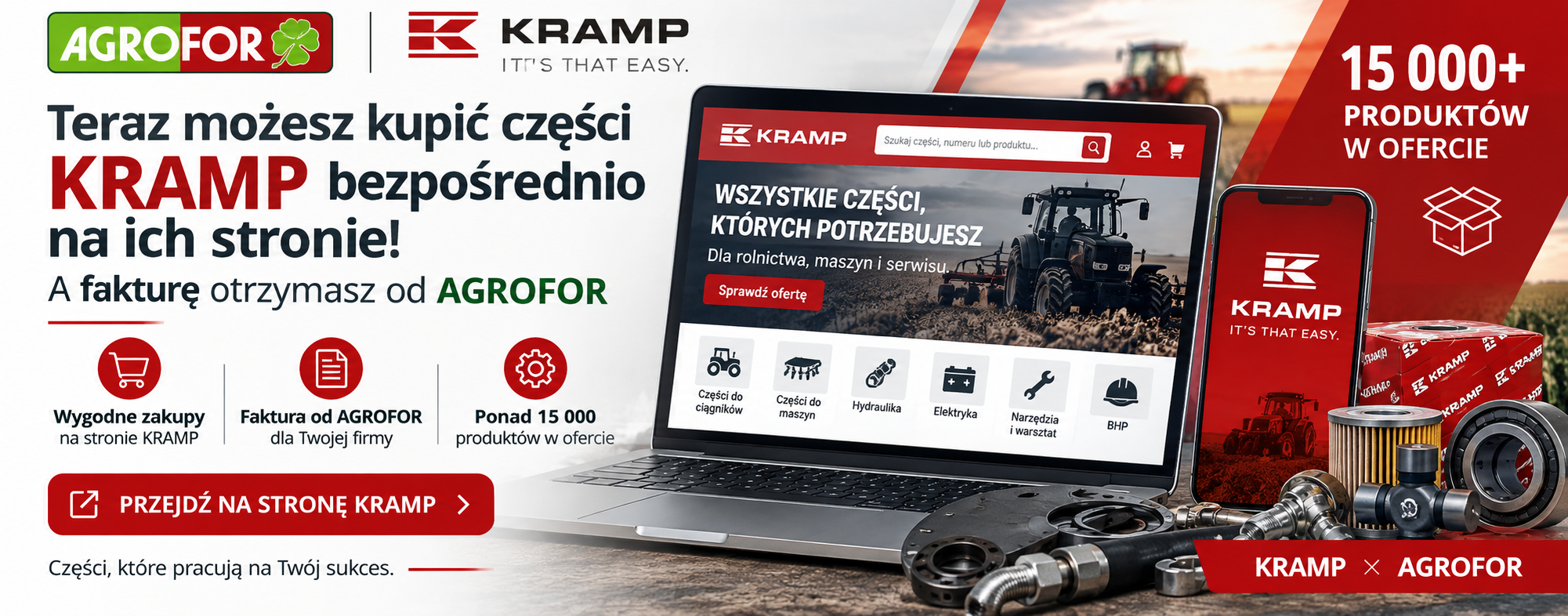 Ponad 15 000 części KRAMP dostępnych online